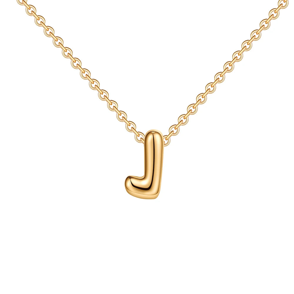Dainty Mini Bubble Letter Necklace