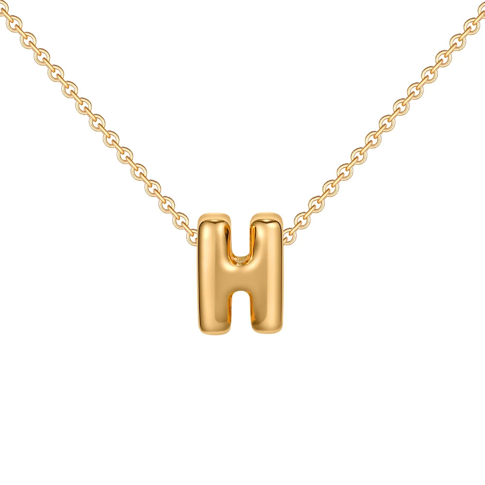 Dainty Mini Bubble Letter Necklace