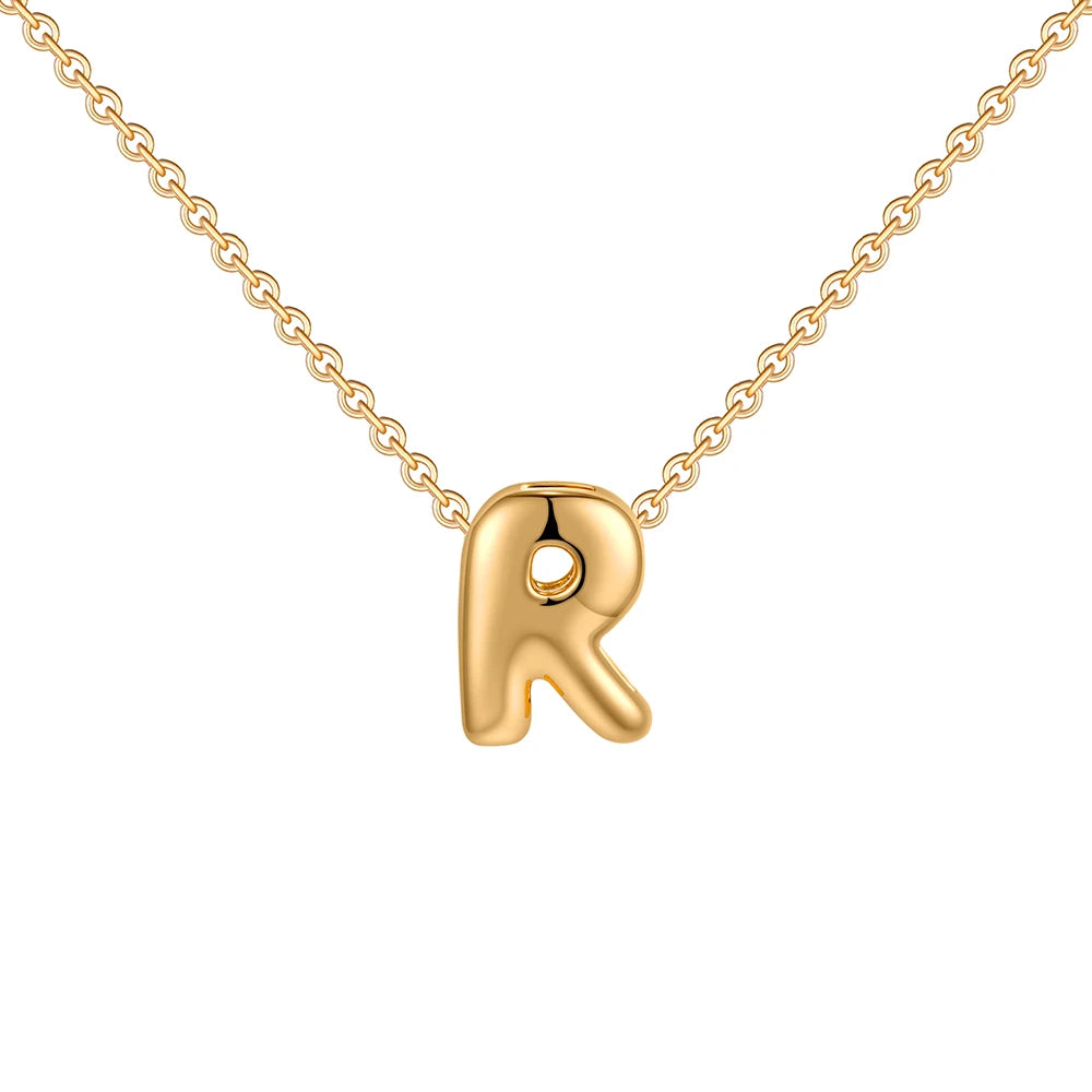 Dainty Mini Bubble Letter Necklace