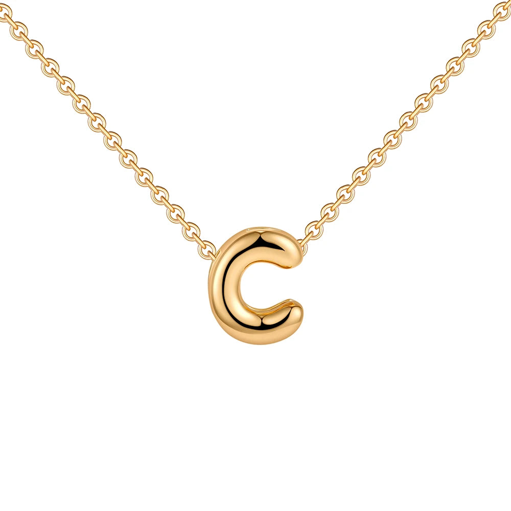 Dainty Mini Bubble Letter Necklace