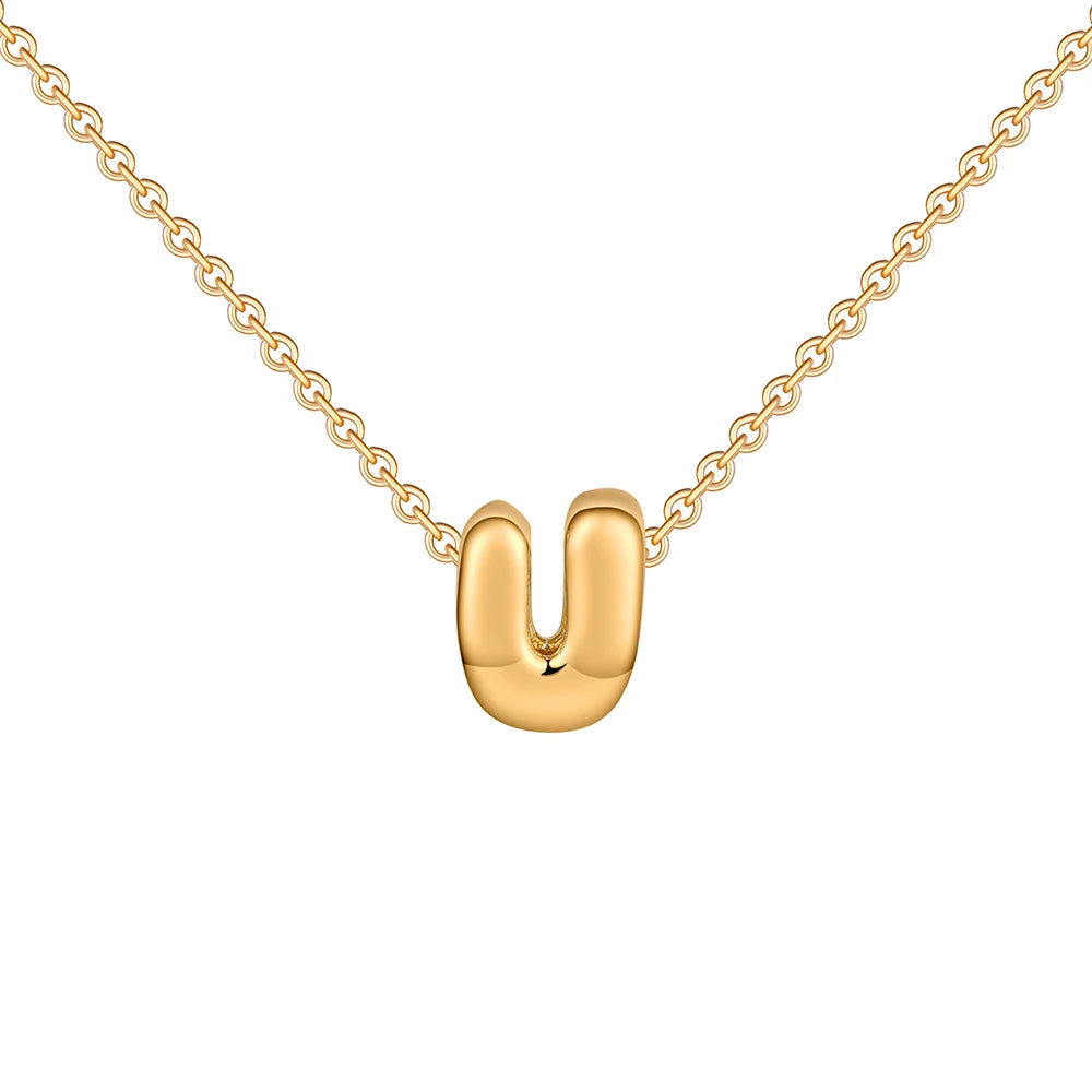 Dainty Mini Bubble Letter Necklace