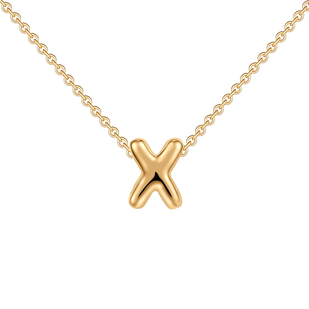 Dainty Mini Bubble Letter Necklace