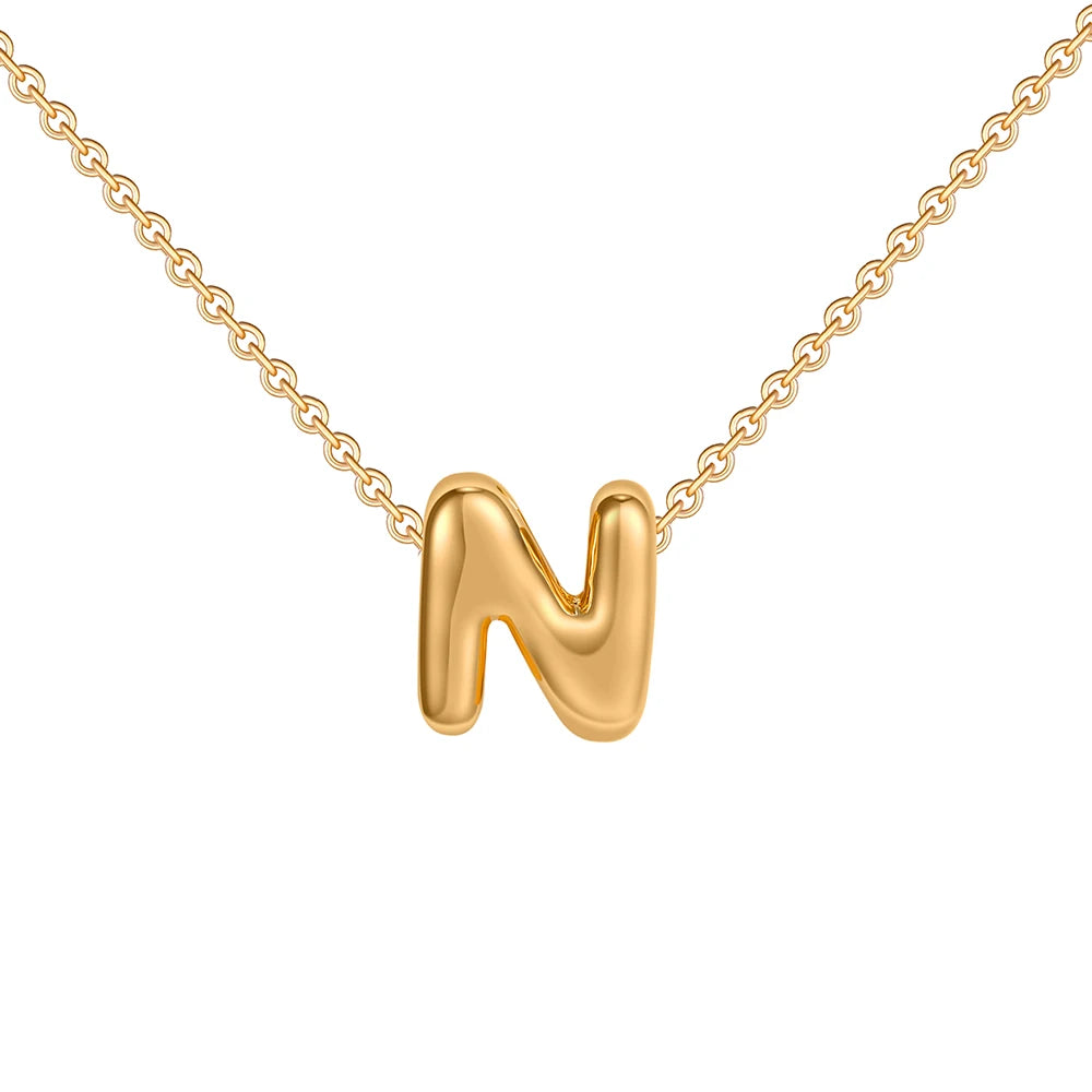 Dainty Mini Bubble Letter Necklace