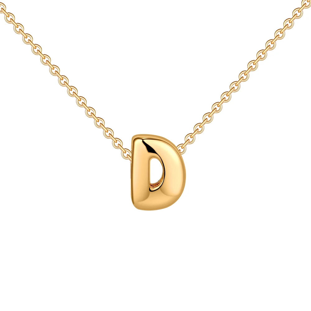 Dainty Mini Bubble Letter Necklace