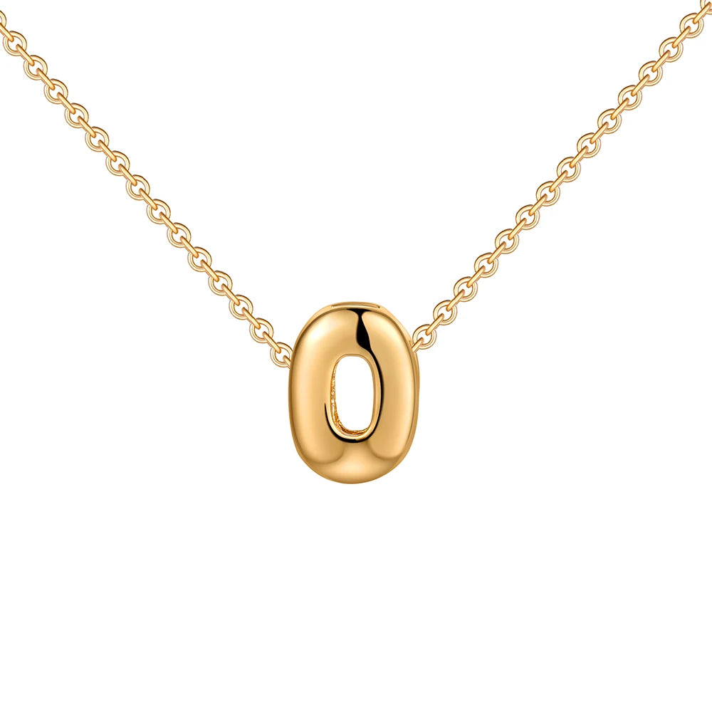 Dainty Mini Bubble Letter Necklace