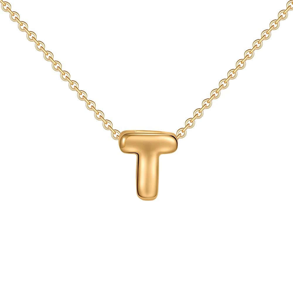 Dainty Mini Bubble Letter Necklace