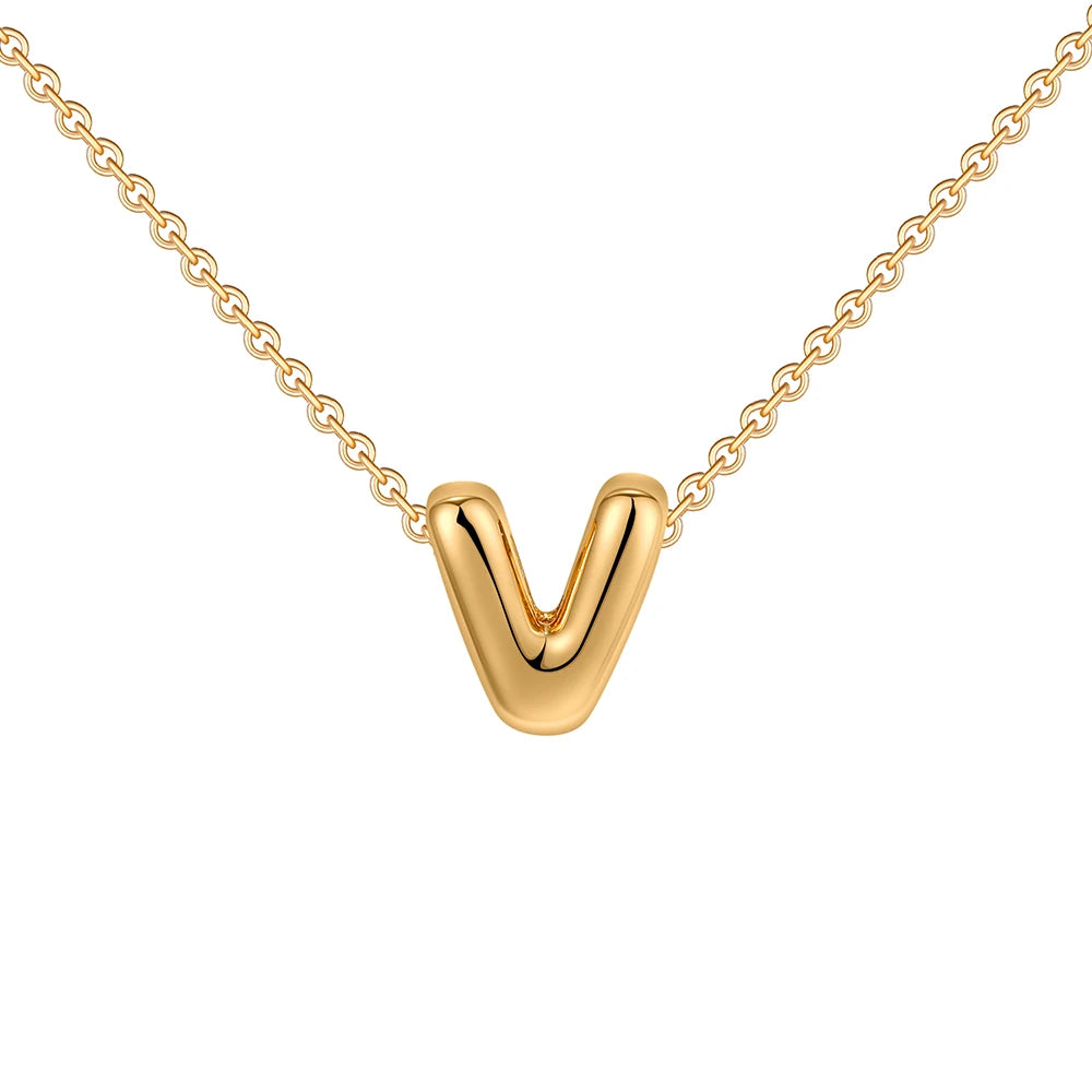 Dainty Mini Bubble Letter Necklace