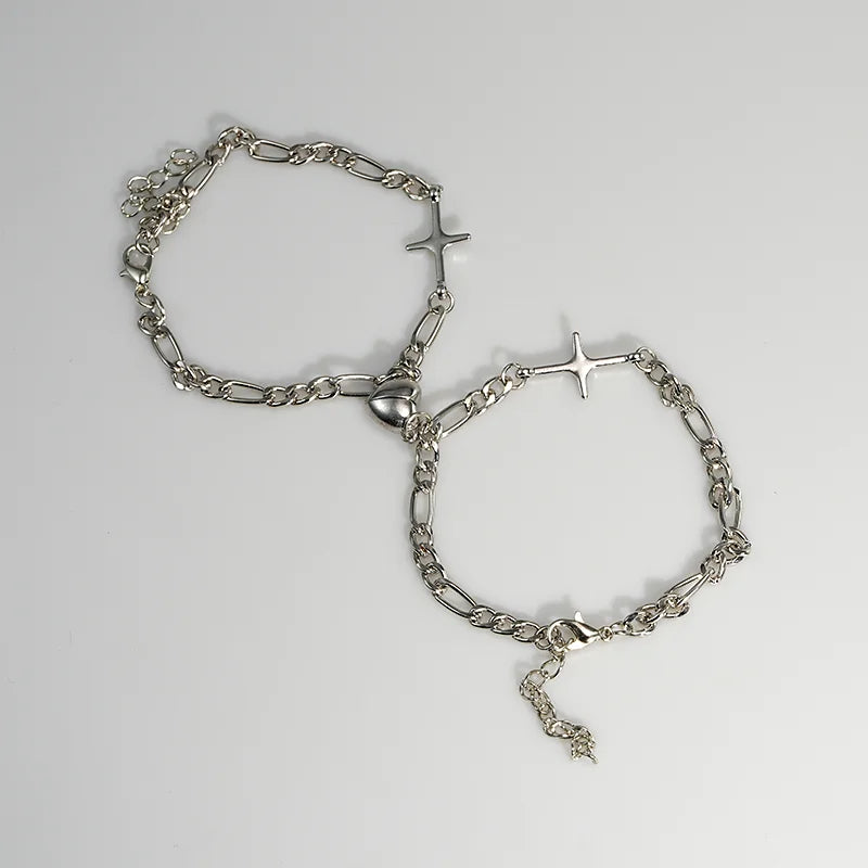 2Pcs/set Magnet Couple Bracelets Heart