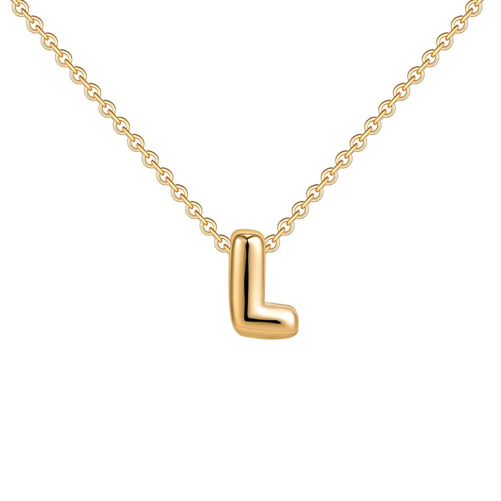 Dainty Mini Bubble Letter Necklace