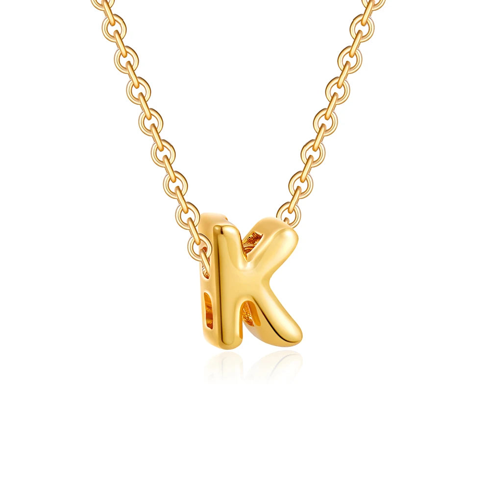 Dainty Mini Bubble Letter Necklace