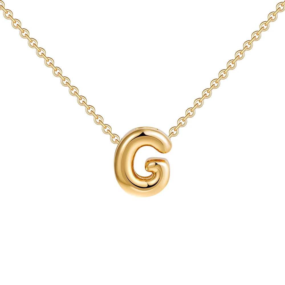 Dainty Mini Bubble Letter Necklace