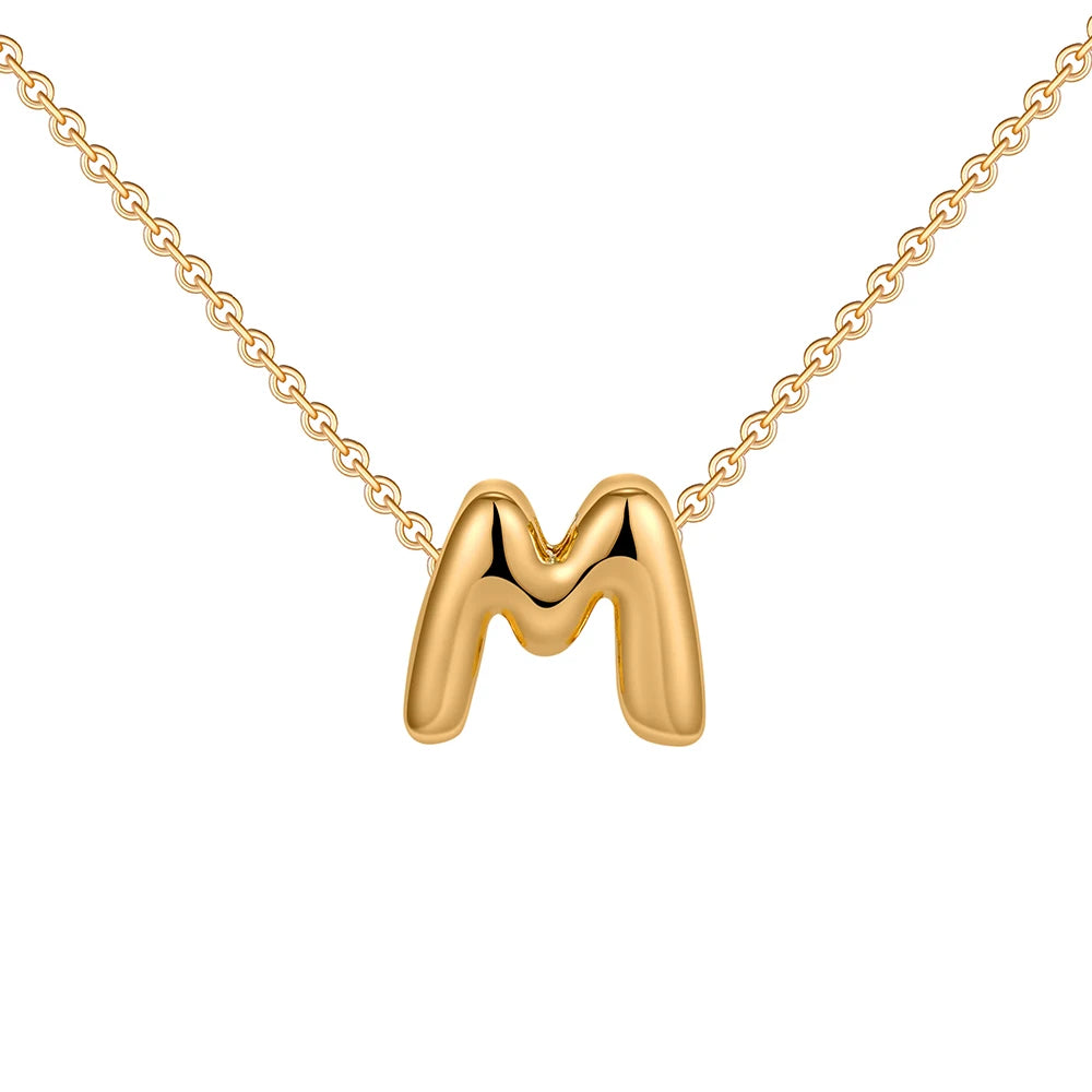 Dainty Mini Bubble Letter Necklace