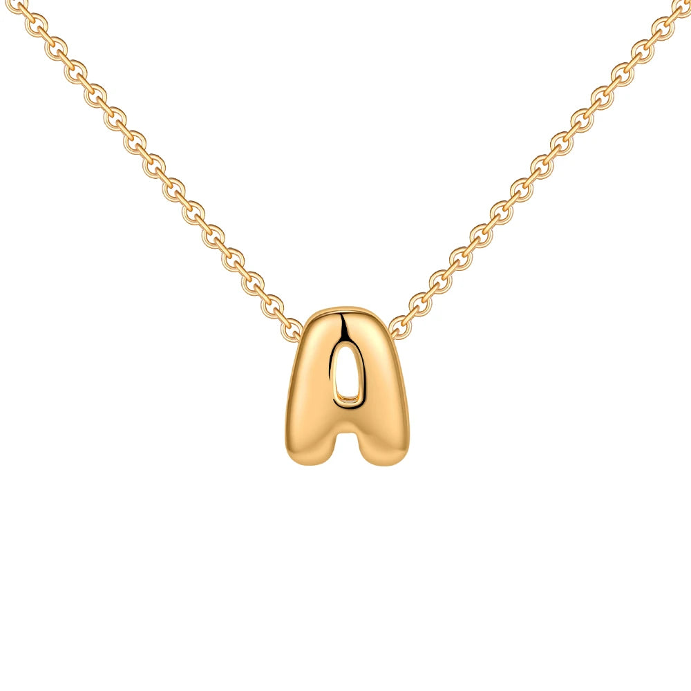 Dainty Mini Bubble Letter Necklace