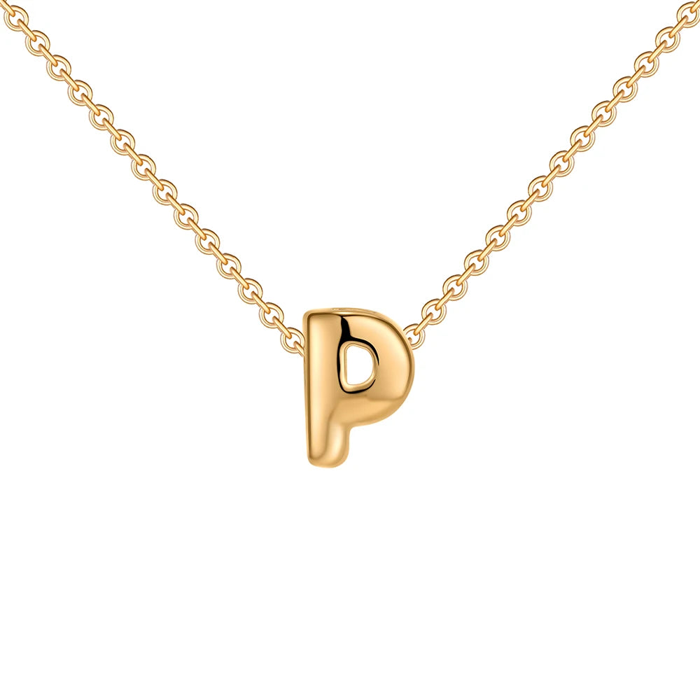 Dainty Mini Bubble Letter Necklace