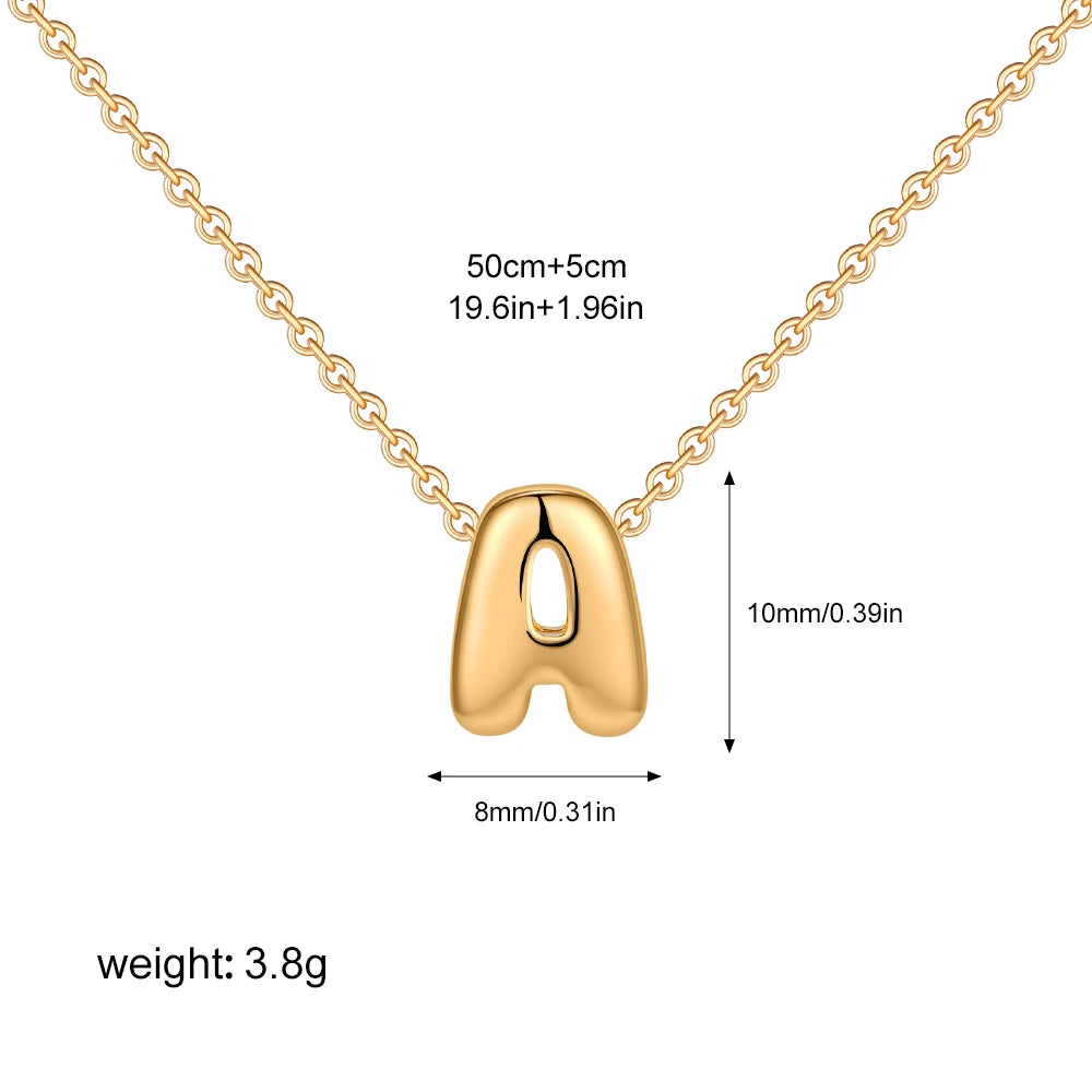 Dainty Mini Bubble Letter Necklace