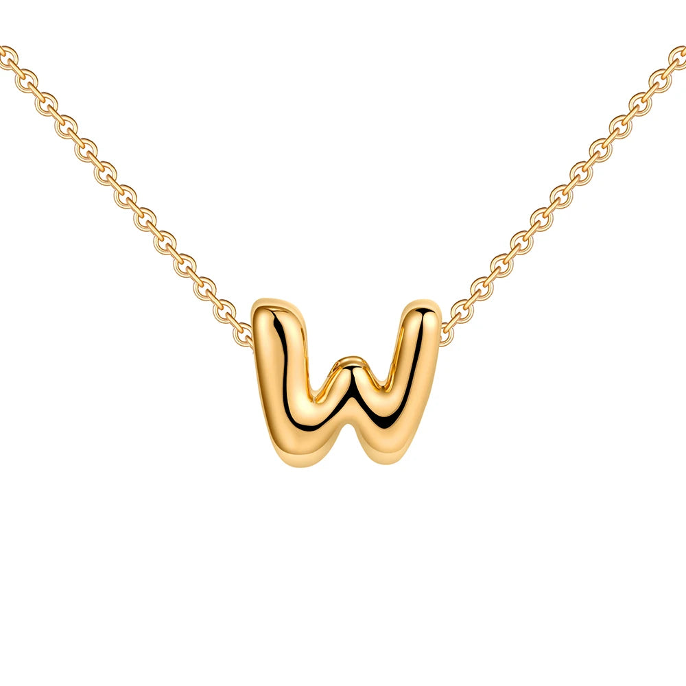 Dainty Mini Bubble Letter Necklace