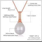 18K Rose Gold Plated Freshwater Pearl Necklace – Elegant Fine Jewelry for Women