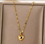 Gold Heart Necklace-Symbol of Love and Strength