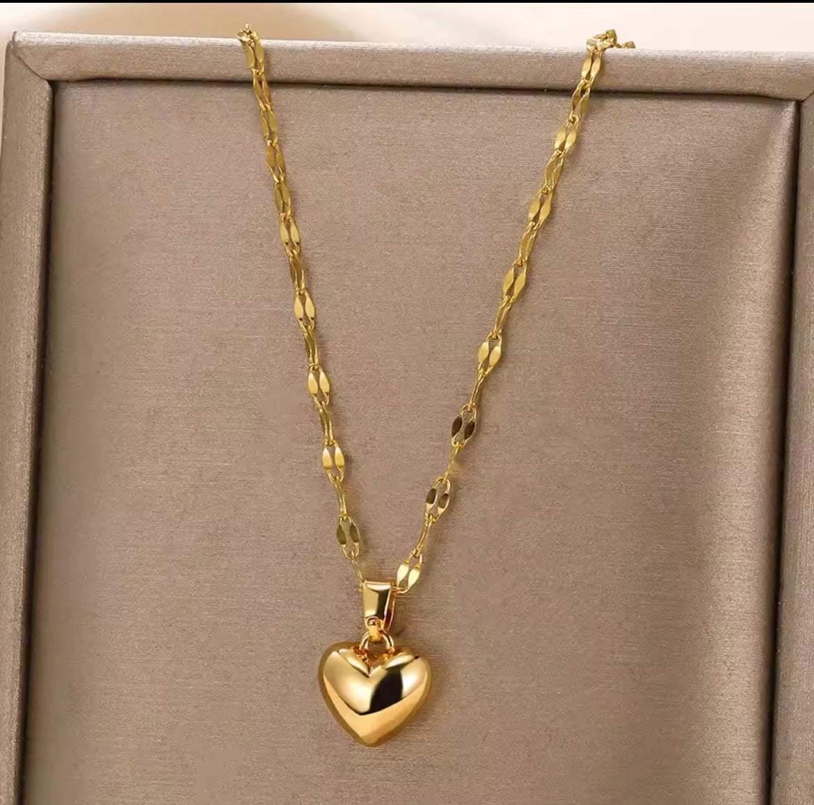Gold Heart Necklace-Symbol of Love and Strength