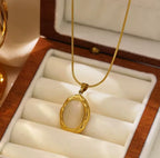 Oval Shape Pendant Necklace
