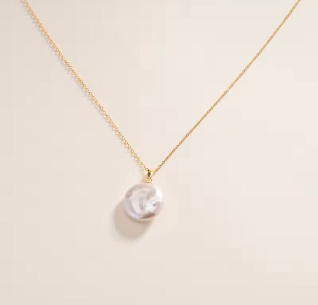 Pearl Button Pendant Necklace