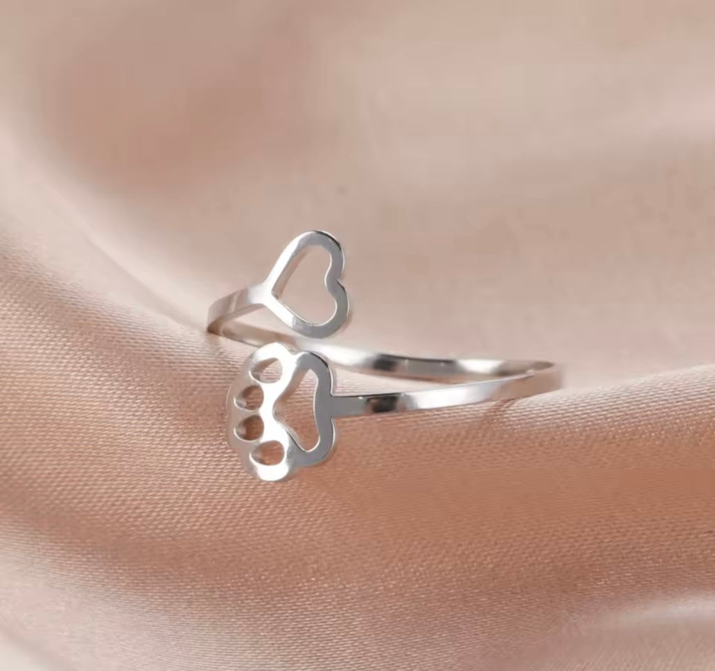Dog Paw Infinity Ring