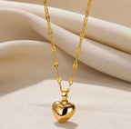 Gold Heart Necklace-Symbol of Love and Strength