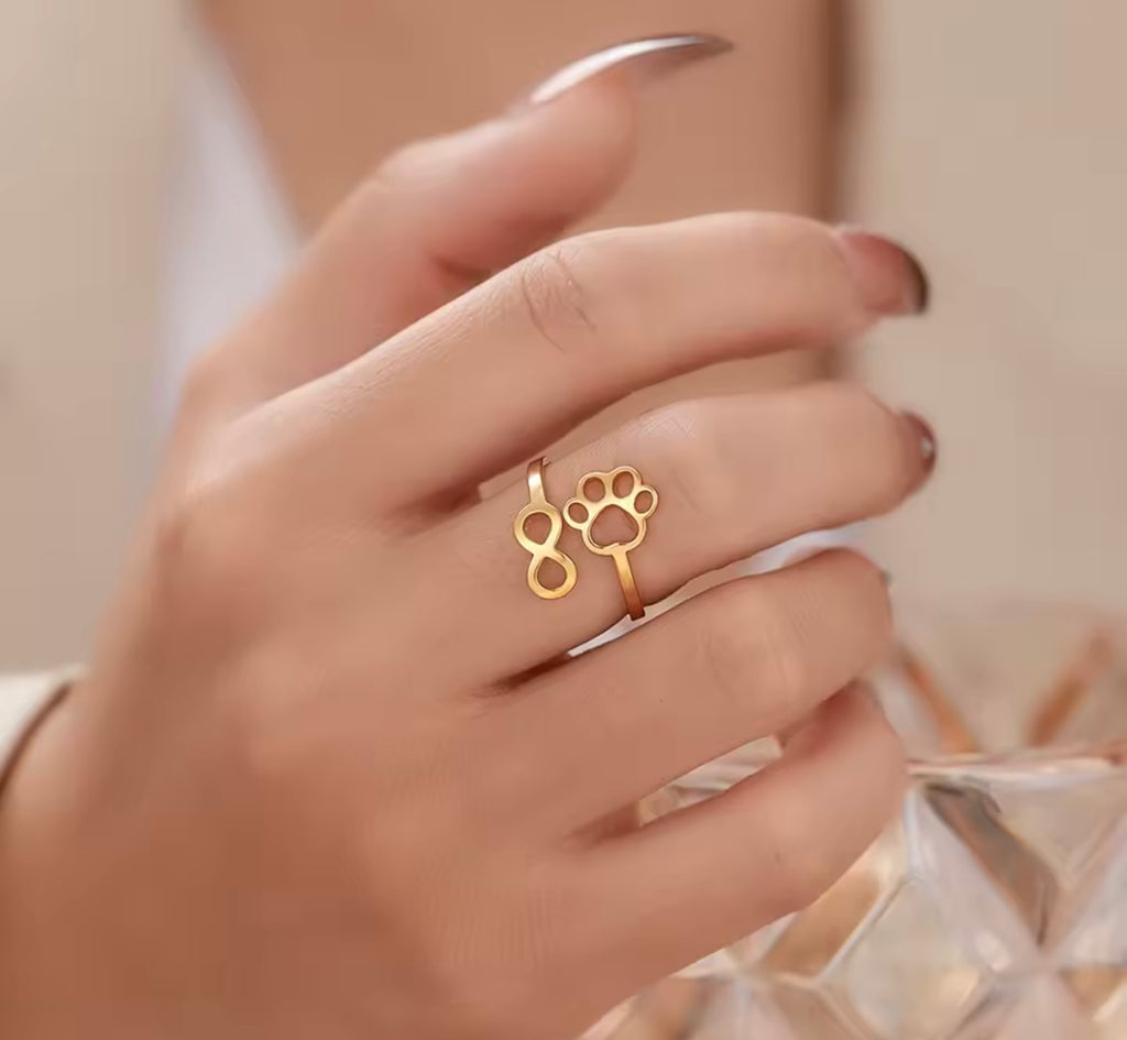 Dog Paw Infinity Ring