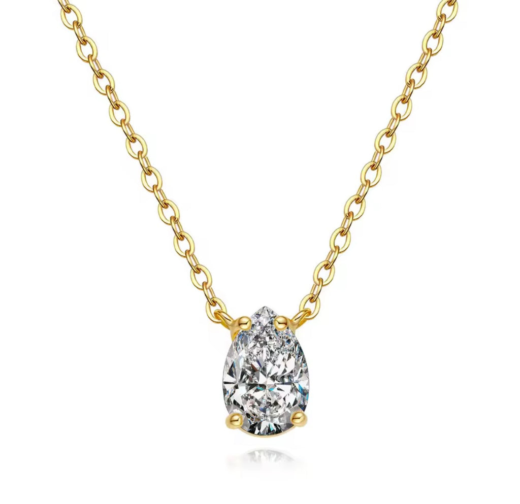 Lumière Pear Moissanite Pendant Necklace