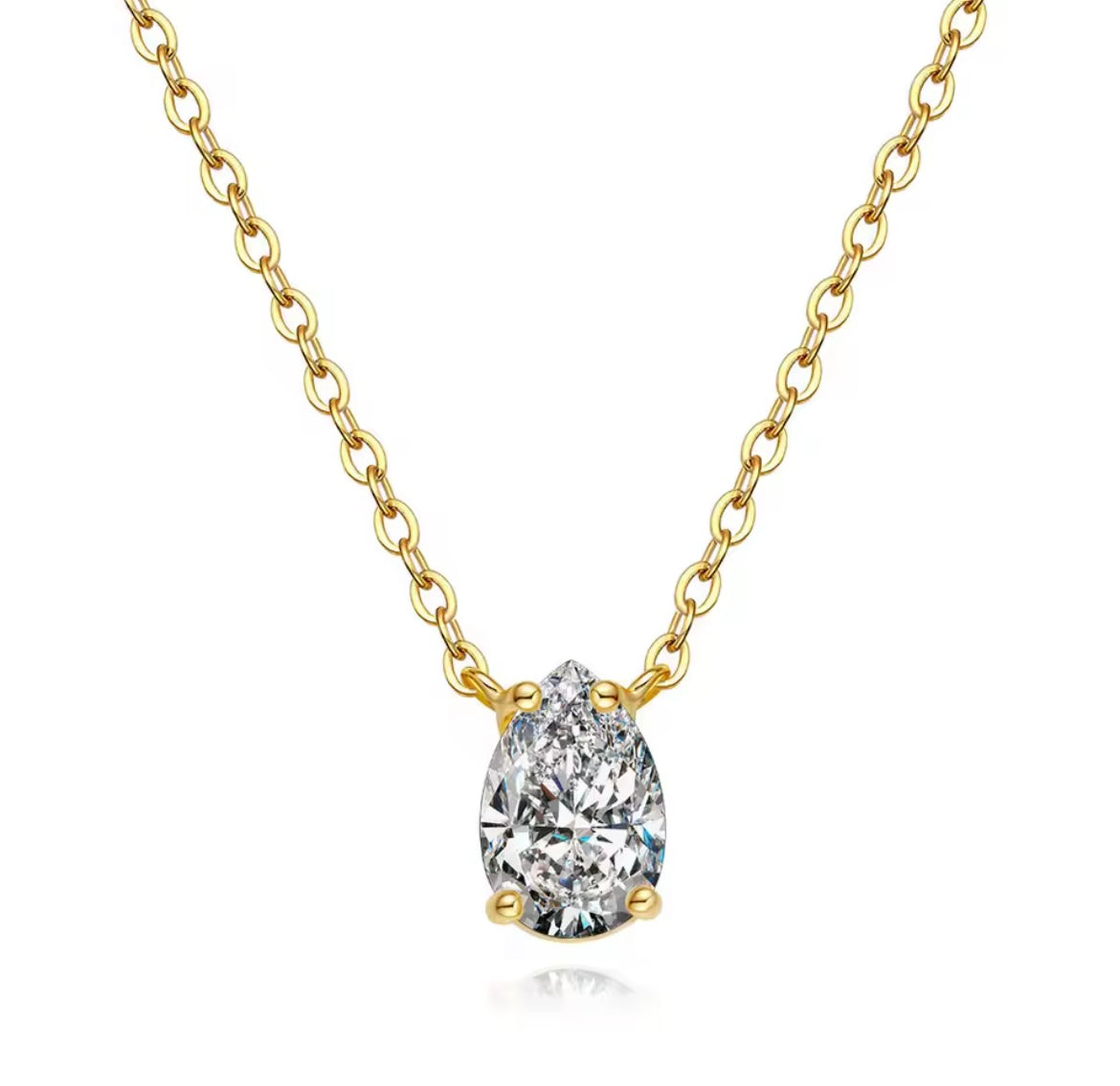 Lumière Pear Moissanite Pendant Necklace
