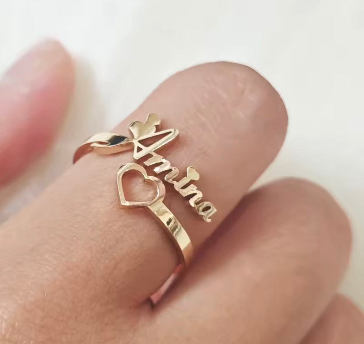 Heart Name Ring
