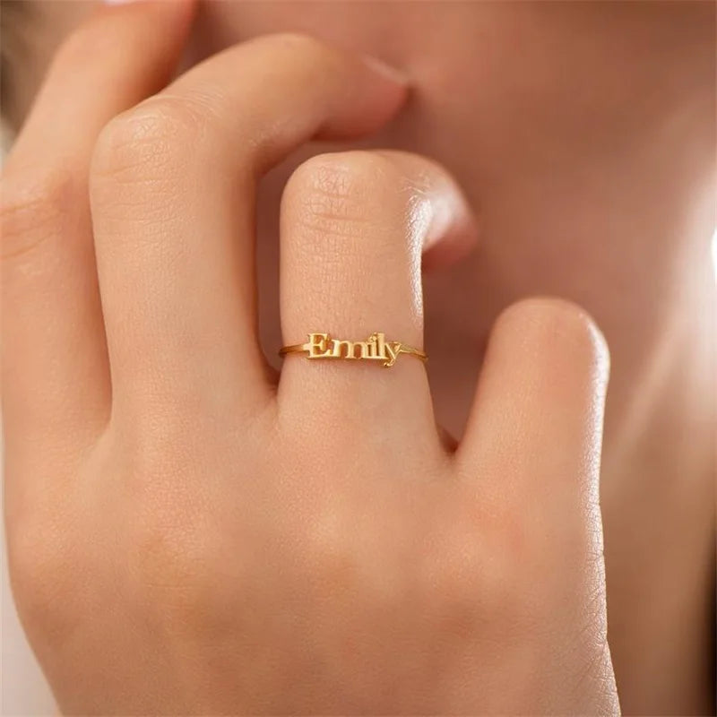 Custom Name Ring  for Women || Personalized Jewelry Gold Couple Gift