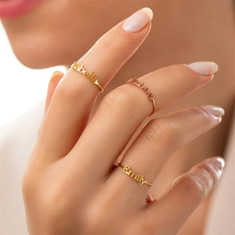 Personalized Name Ring – Rose Gold, Silver, and Plated Gold