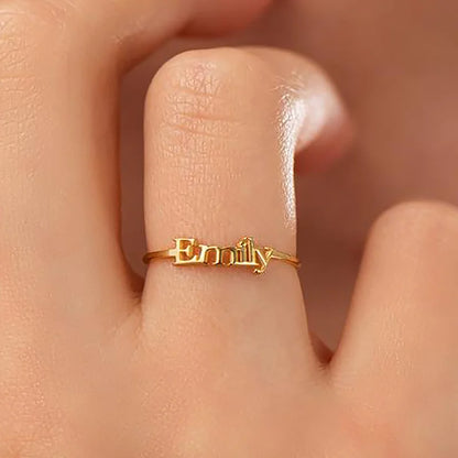 Custom Name Ring  for Women || Personalized Jewelry Gold Couple Gift