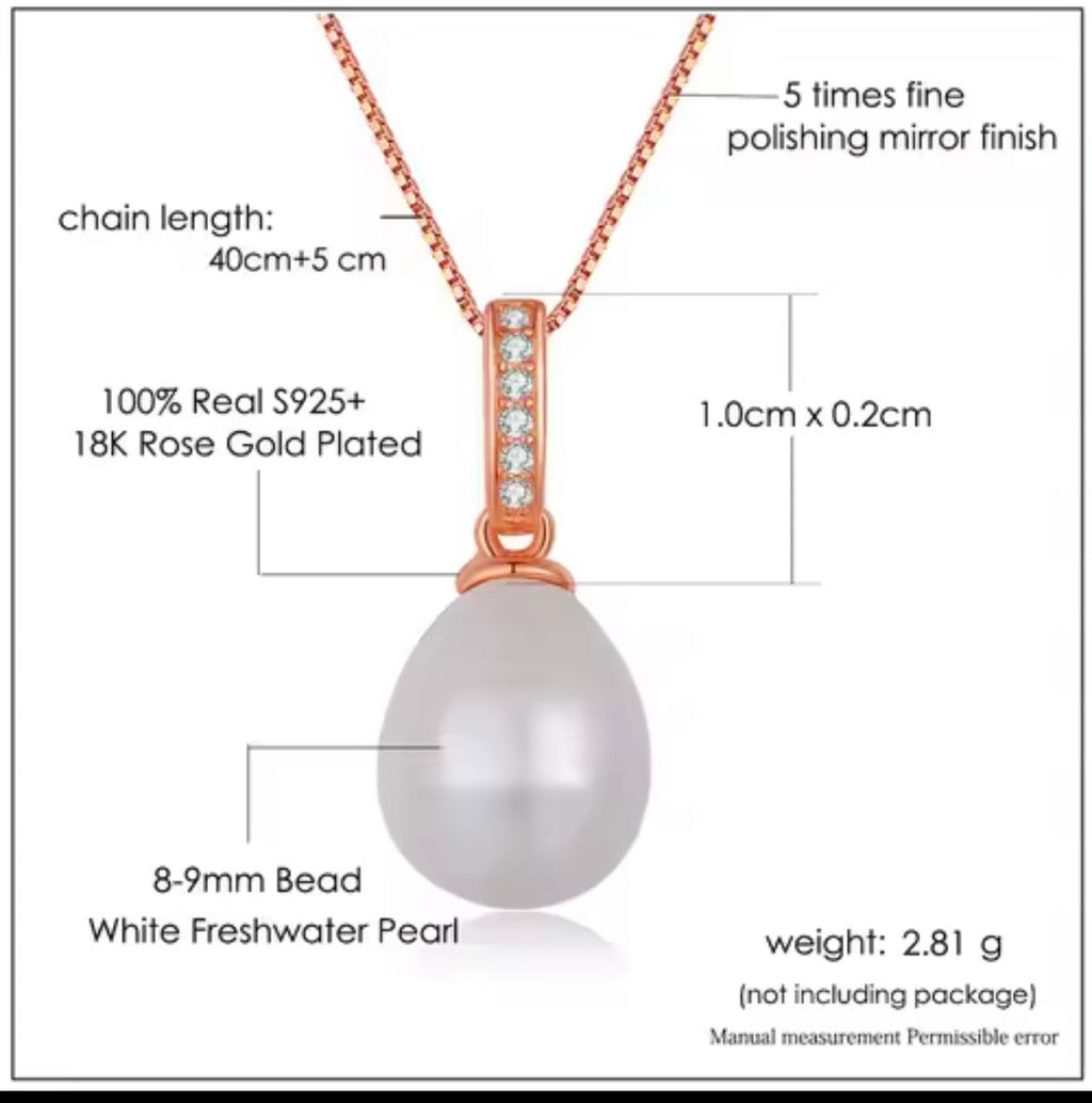18K Rose Gold Freshwater Pearl Necklace – Elegant Fine Jewelry for Women