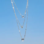Multilayer Vintage Crystal Love Heart Necklace