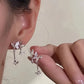 Women Exquisite Rhinestone Bow Dangle Earrings