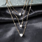 Multilayer Vintage Crystal Love Heart Necklace