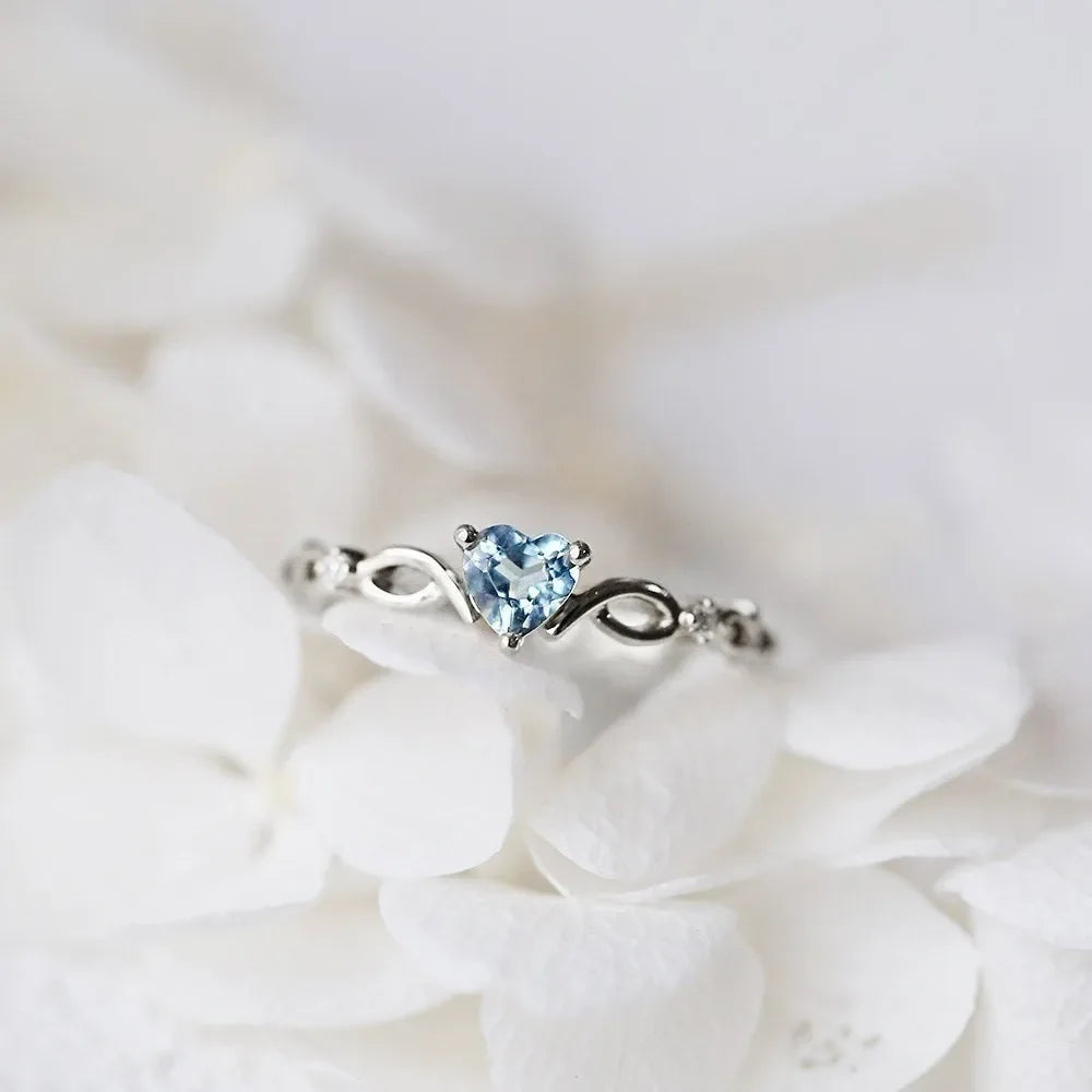 New Love Copper Inlaid Zircon Ring