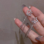 Women Exquisite Rhinestone Bow Dangle Earrings