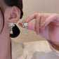 Women Exquisite Rhinestone Bow Dangle Earrings