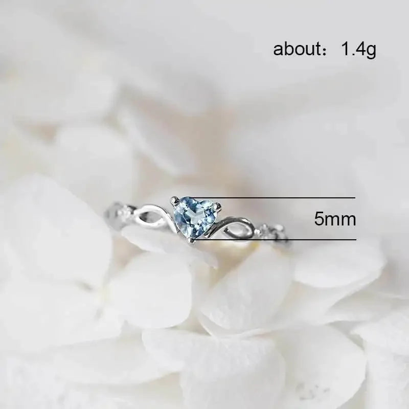 New Love Copper Inlaid Zircon Ring