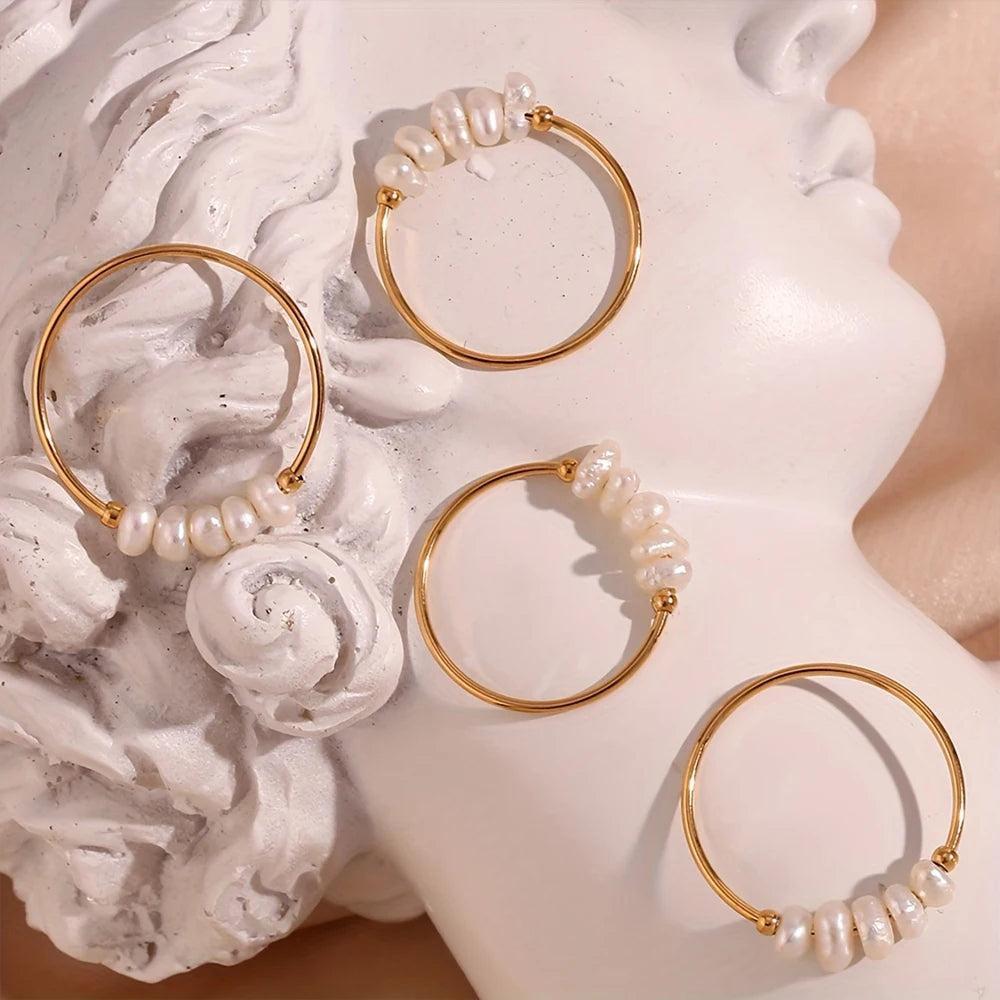 Stainless Steel Gold-Plated Round Rings