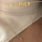 Dainty Mini Bubble Letter Necklace