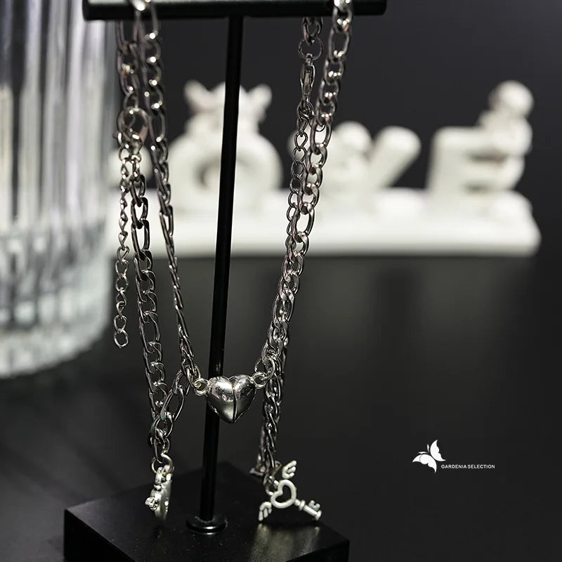 2Pcs/set Magnet Couple Bracelets Heart