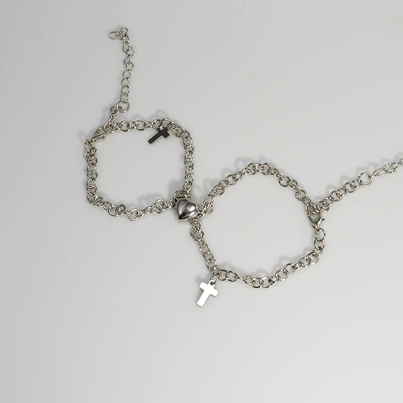 2Pcs/set Magnet Couple Bracelets Heart