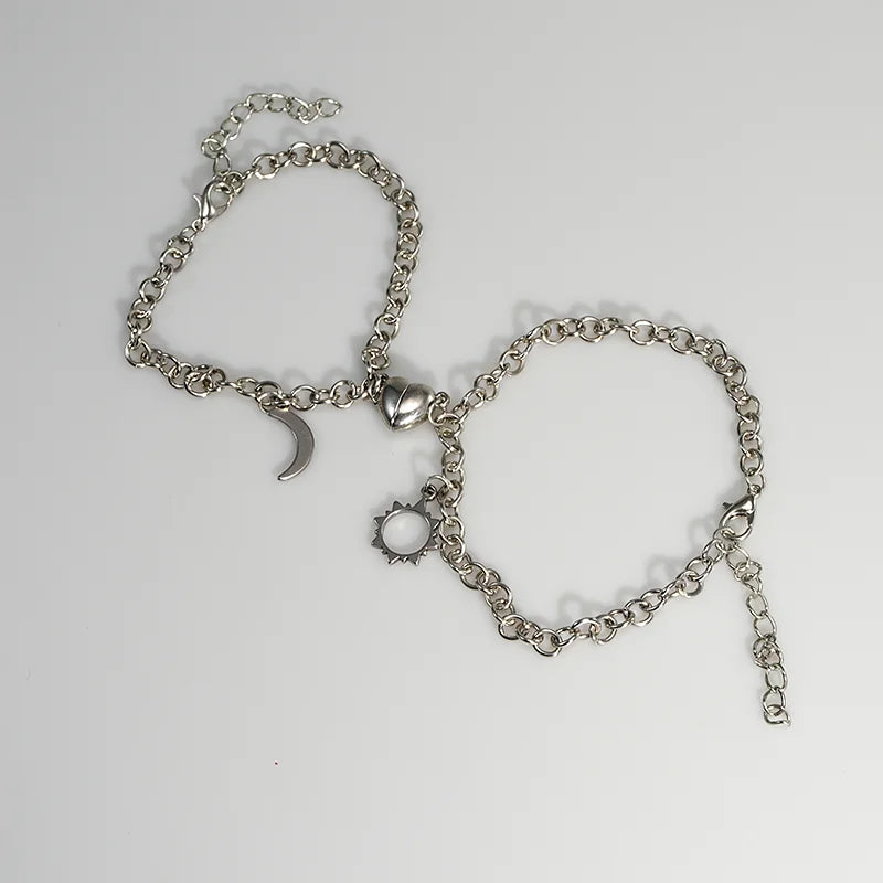 2Pcs/set Magnet Couple Bracelets Heart