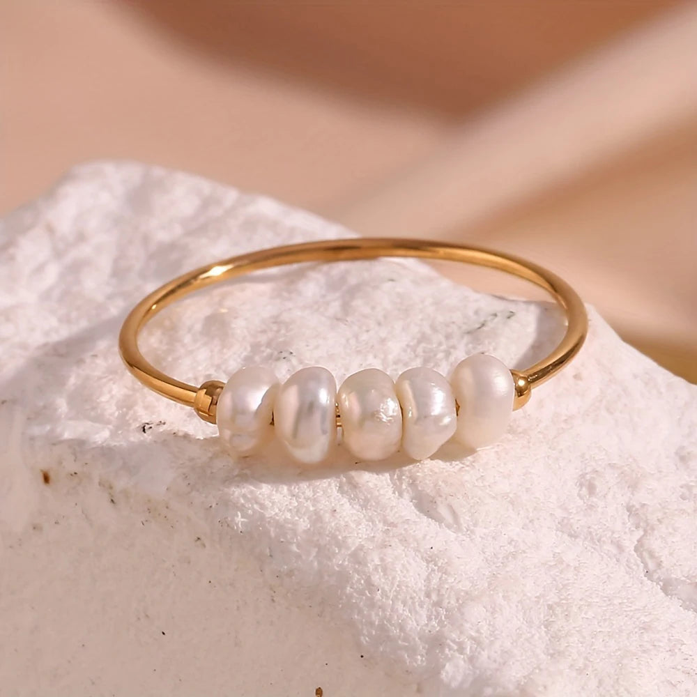 Stainless Steel Gold-Plated Round Rings