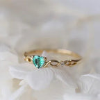 New Love Copper Inlaid Zircon Ring