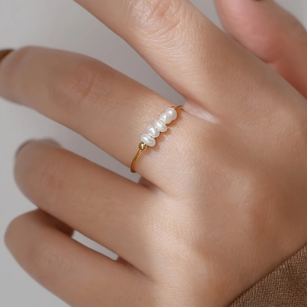 Stainless Steel Gold-Plated Round Rings